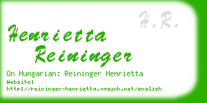 henrietta reininger business card
